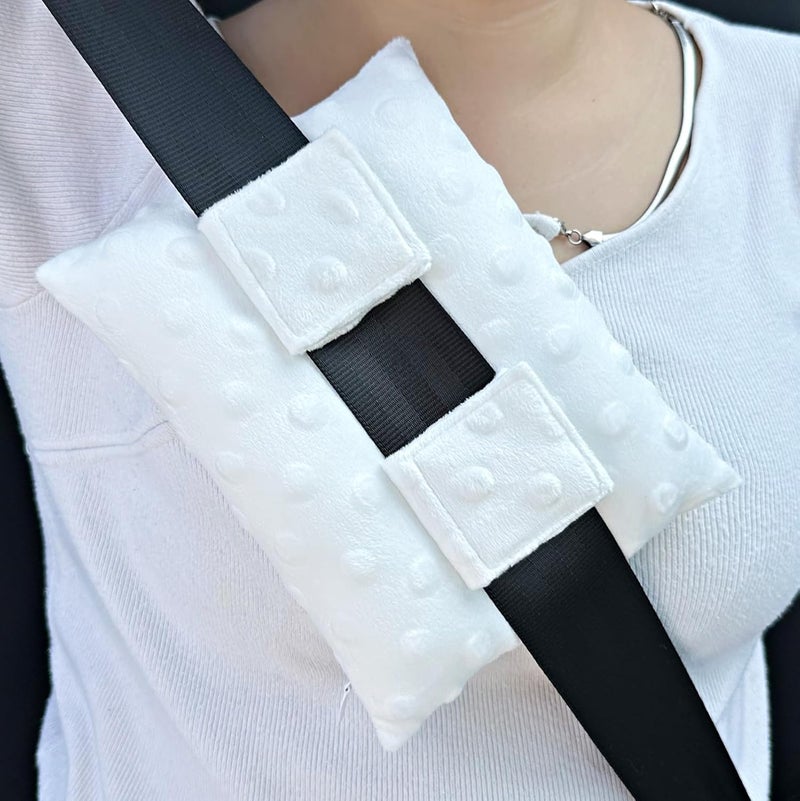 HapiPoppy Port Pillows Chemo Port Pillow for Seatbelt Pacemaker Chest Protector Chemo Patients Cancer Open-Heart Incision Recovery Post Surgery Support Cushion Gifts Women Minky Dot White - Image 1